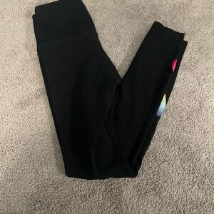 Victoria's Secret Black Leggings with Colorful Accents